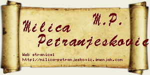 Milica Petranjesković vizit kartica